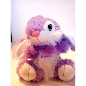 DAN DEE Collectors Choice Purple/White Easter Bunny 6" Plush Toy
